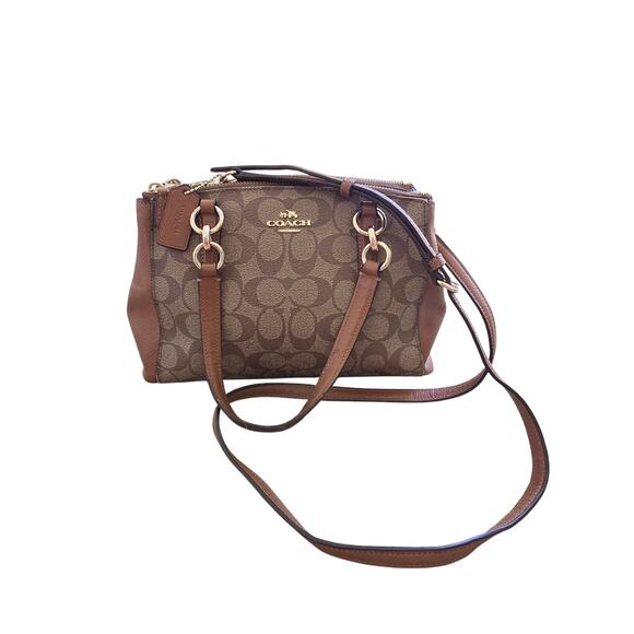 Coach Handbags - Coach Mini Christie Carryall Bag in Signature Khaki Saddle F36718
